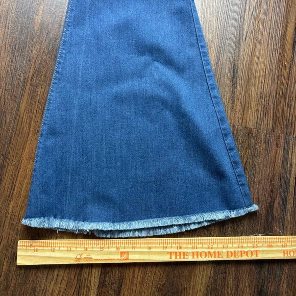 Judy Blue Super Flare Jeans Medium Wash Raw Hem Women’s Size 9/29 Made USA - Picture 10 of 11